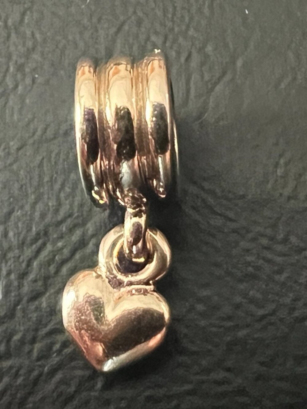 RETIRED Authentic Pandora Solid 14K Gold Hanging Heart Dangle Charm 750198 - Picture 3 of 8
